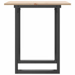 Tömör fenyőfa és acél étkezőasztal O-vázzal 70x70x75 cm 5