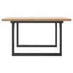 Tömör fenyőfa és acél O-vázú dohányzóasztal 80x80x45,5 cm 5