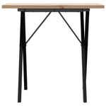 Tömör fenyőfa és acél étkezőasztal X-vázzal 80x50x75,5 cm 4