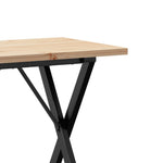 Tömör fenyőfa és acél étkezőasztal X-vázzal 80x50x75,5 cm 7