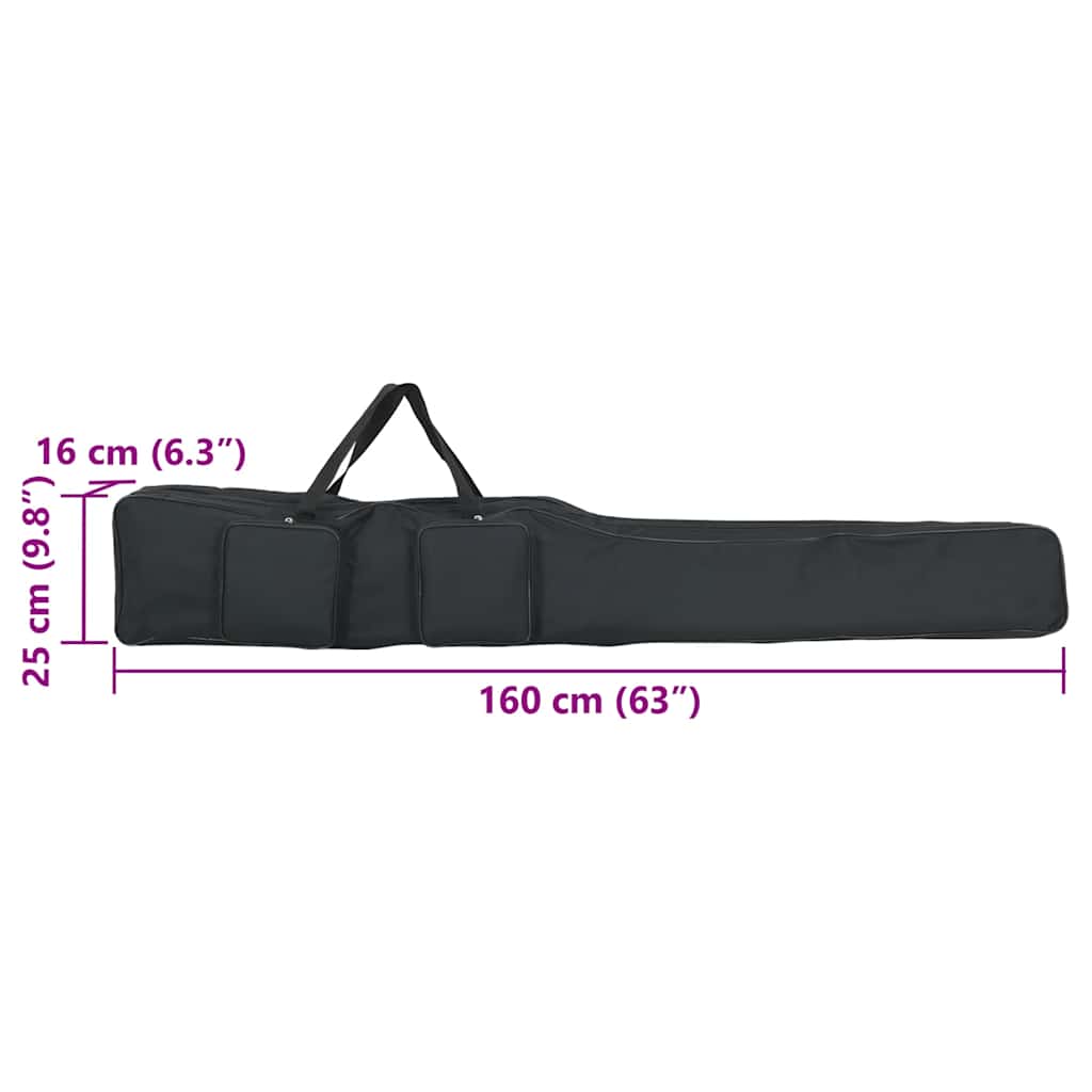 Fekete oxford szövet horgászbottáska 160 cm 7