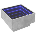 Betonszürke szerelt fa dohányzóasztal LED-del 50 x 50 x 30 cm 3