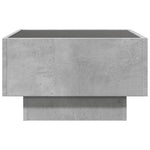 Betonszürke szerelt fa dohányzóasztal LED-del 50 x 50 x 30 cm 6