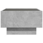 Betonszürke szerelt fa dohányzóasztal LED-del 50 x 50 x 30 cm 7