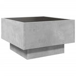Betonszürke szerelt fa dohányzóasztal LED-del 50 x 50 x 30 cm 8