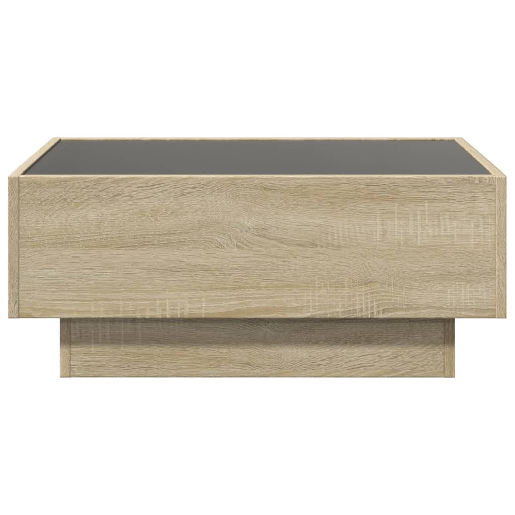 Sonoma tölgy szerelt fa dohányzóasztal LED-del 70 x 50 x 30 cm 6