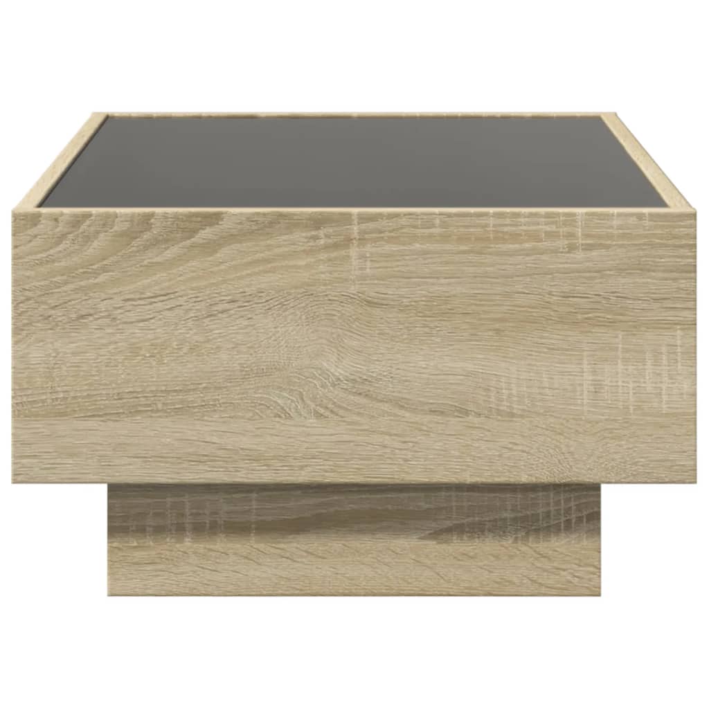 Sonoma tölgy szerelt fa dohányzóasztal LED-del 70 x 50 x 30 cm 7