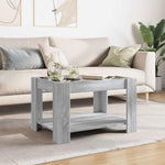 Szürke sonoma szerelt fa dohányzóasztal LED-del 73 x 53 x 45 cm 4