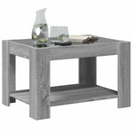 Szürke sonoma szerelt fa dohányzóasztal LED-del 73 x 53 x 45 cm 5