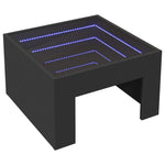 Fekete végtelen hatású LED-es dohányzóasztal 50 x 50 x 30 cm 3