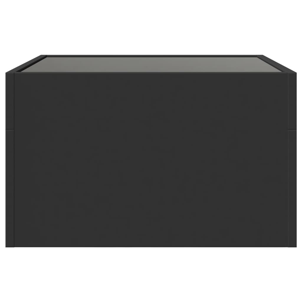 Fekete végtelen hatású LED-es dohányzóasztal 50 x 50 x 30 cm 7