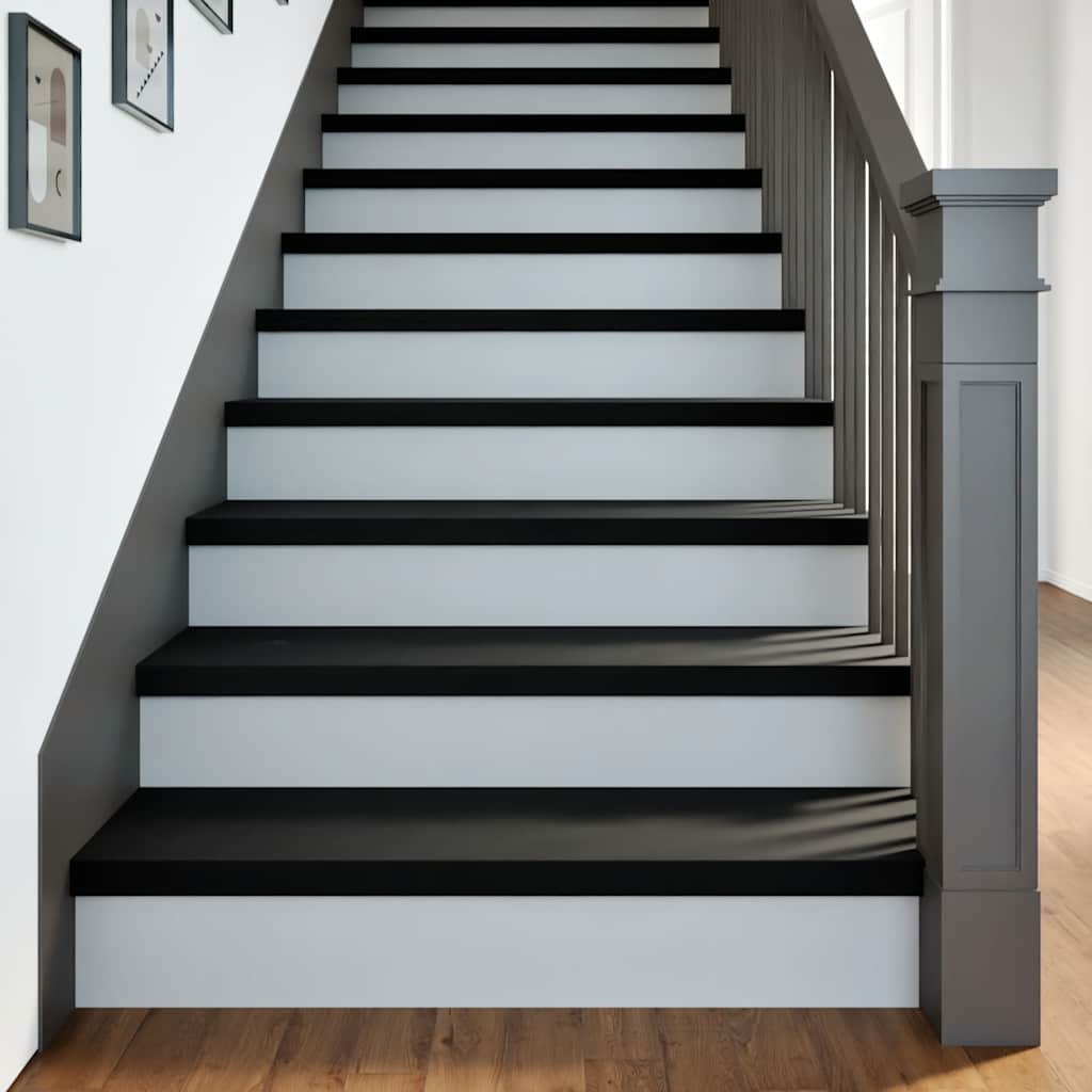 Lépcsőfokok 4 db barna-fekete 90x25x2 cm tömör fa tölgyfa