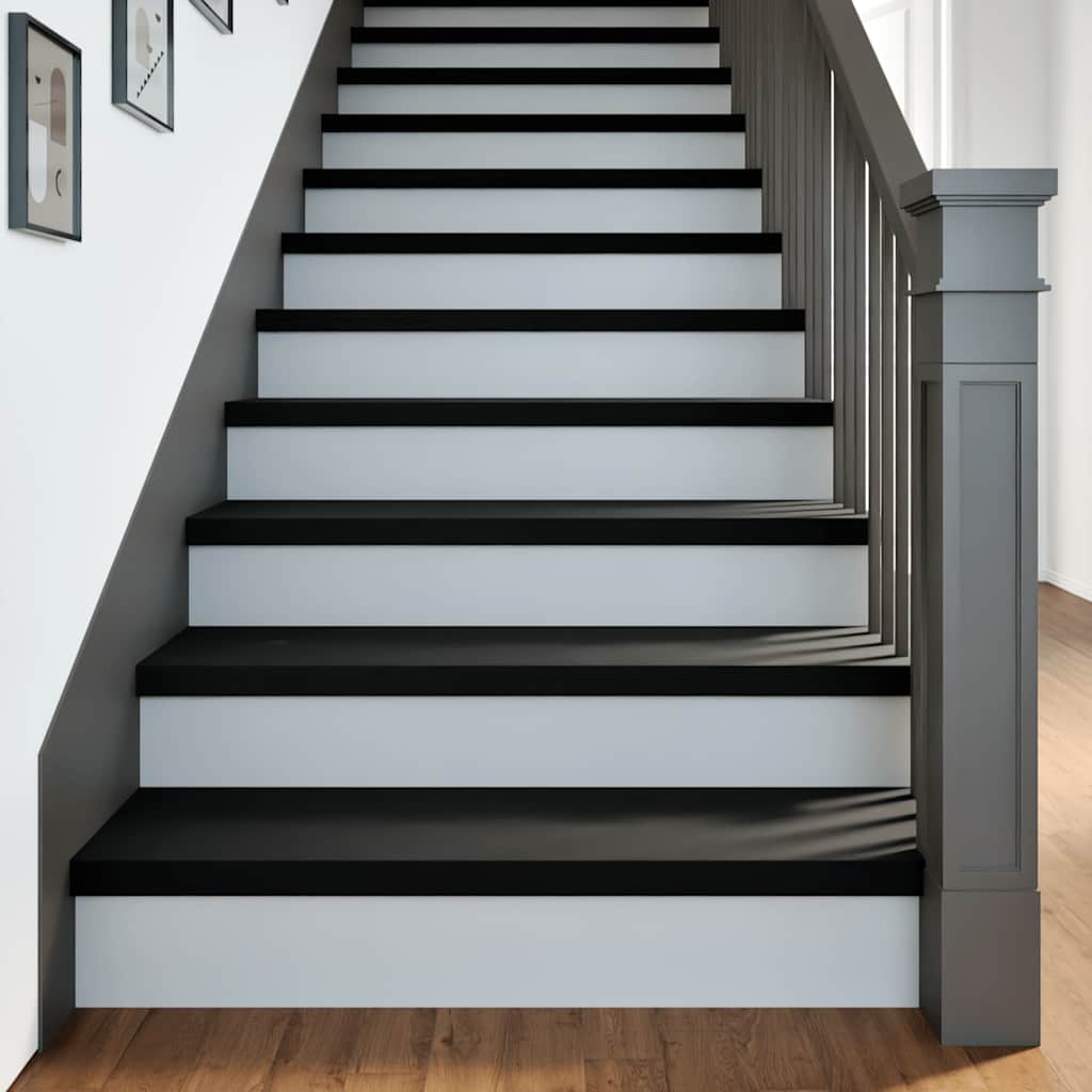 Lépcsőfokok 4 db barna-fekete 100x30x2 cm tömör fa tölgyfa