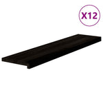 Lépcsőfokok 12 db barna-fekete 110x25x2 cm tömör fa tölgyfa 2