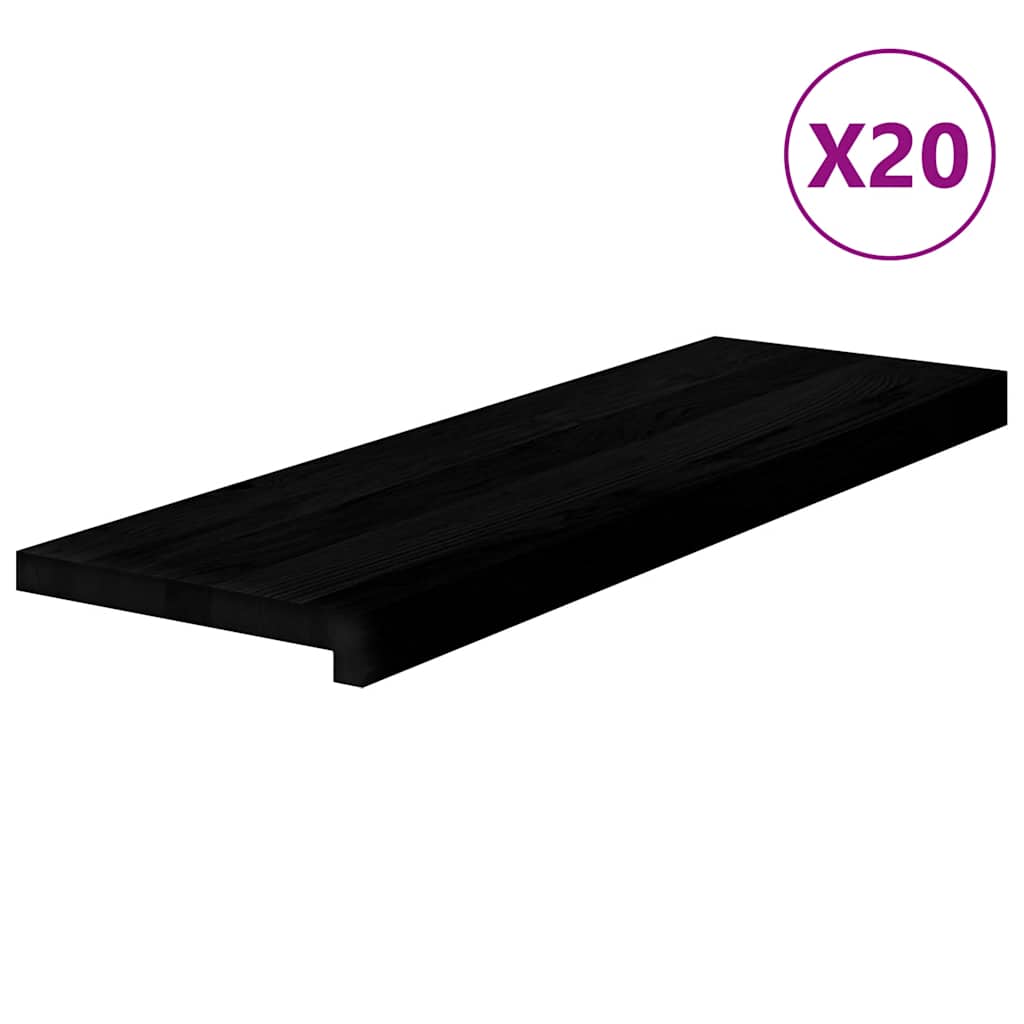 Lépcsőfokok 20 db barna-fekete 80x25x2 cm tömör fa tölgyfa 2