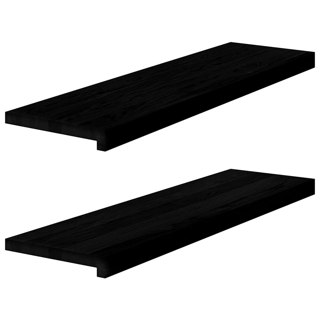 Lépcsőfokok 2 db barna-fekete 90x25x2 cm tömör fa tölgyfa 2