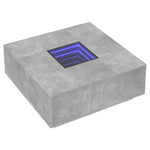 Betonszürke végtelen hatású LED-es dohányzóasztal 100x100x40 cm 3