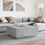 Betonszürke végtelen hatású LED-es dohányzóasztal 100x100x40 cm 4