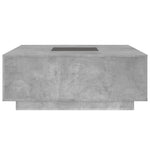 Betonszürke végtelen hatású LED-es dohányzóasztal 100x100x40 cm 6