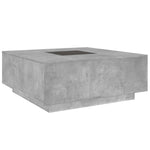 Betonszürke végtelen hatású LED-es dohányzóasztal 100x100x40 cm 8