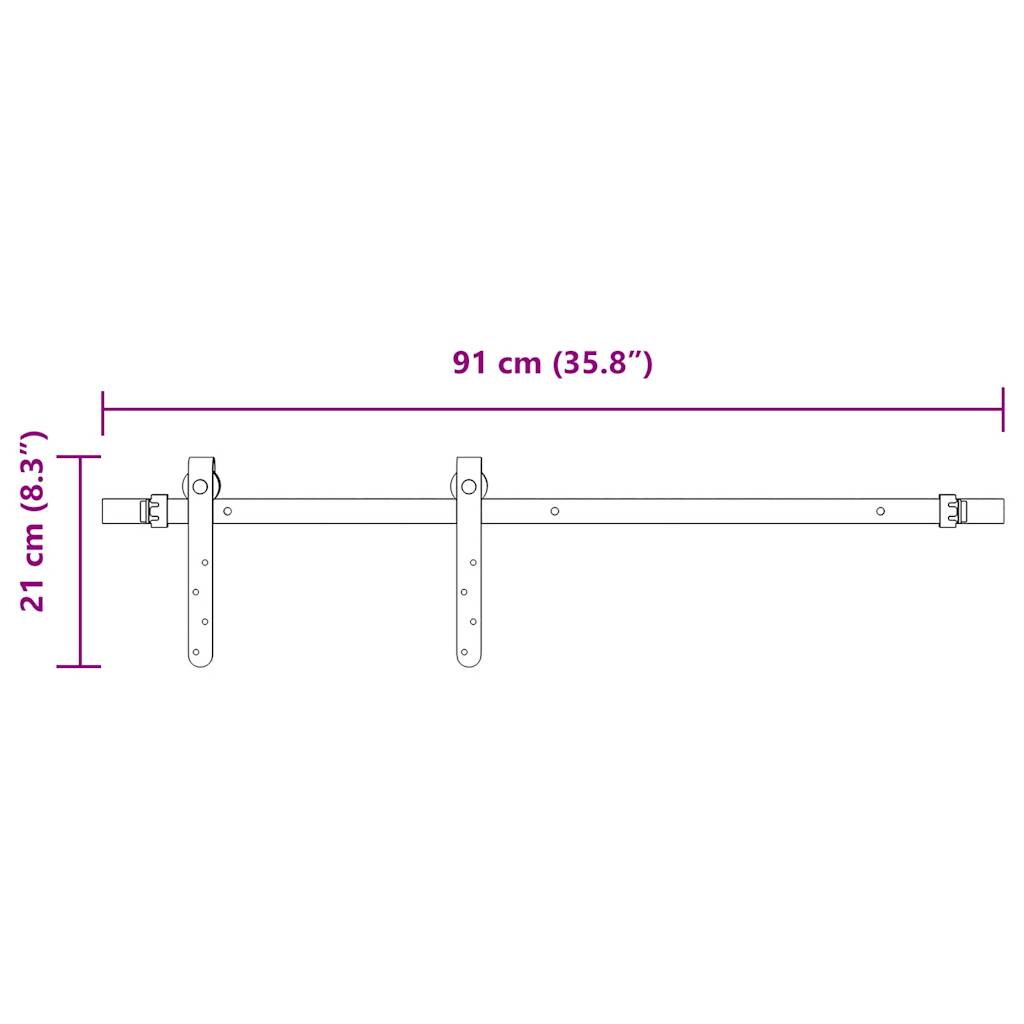 Tolószekrény ajtókészlet 91 cm szénacél 10