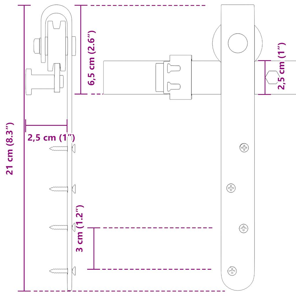 Tolószekrény ajtókészlet 91 cm szénacél 11