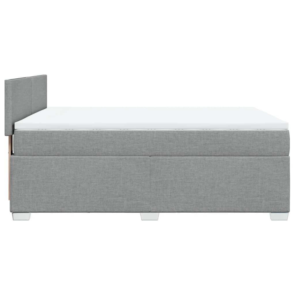 Világosszürke szövet rugós ágy matraccal 140 x 200 cm 5