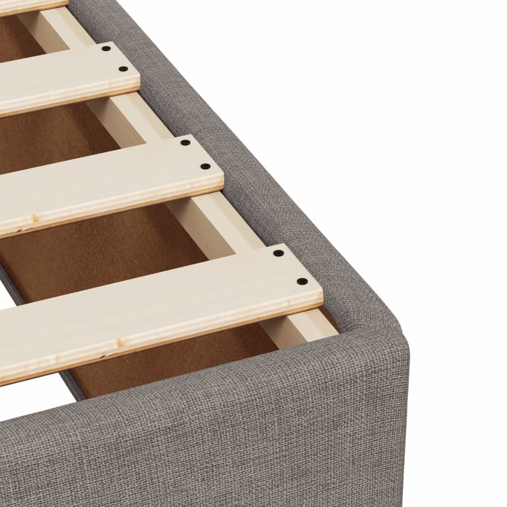 Tópszínű szövet rugós ágy matraccal 200 x 200 cm 11