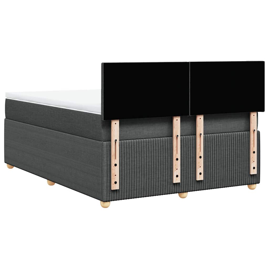 Sötétszürke szövet rugós ágy matraccal 160 x 200 cm 6