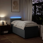Sötétszürke szövet rugós ágy matraccal 100 x 200 cm 5