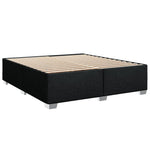 Fekete szövet rugós ágy matraccal 200 x 200 cm 8