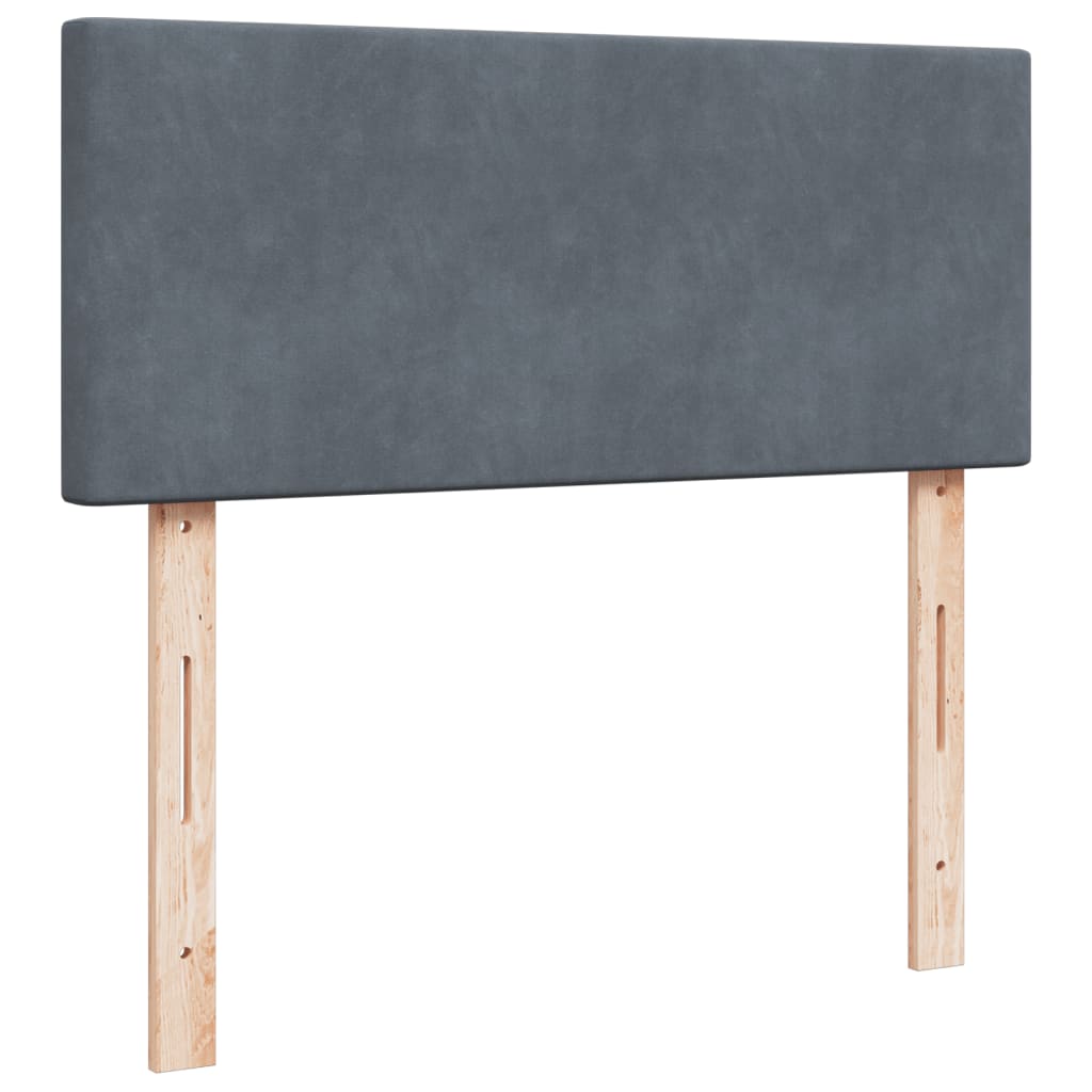 Sötétszürke bársony rugós ágy matraccal 120 x 200 cm 10
