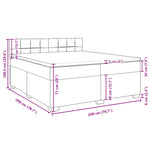 Sötétszürke bársony rugós ágy matraccal 200x200 cm 18