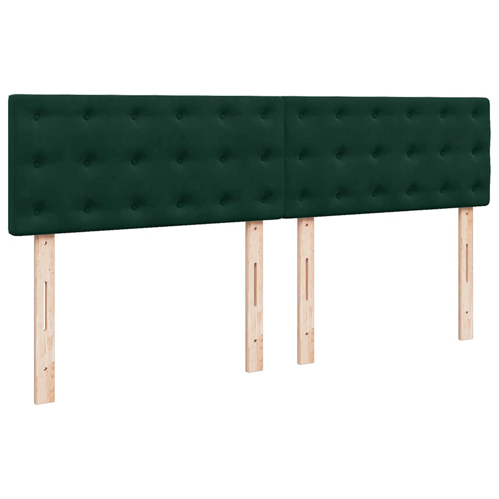 Sötétzöld bársony rugós ágy matraccal 200x200 cm 9