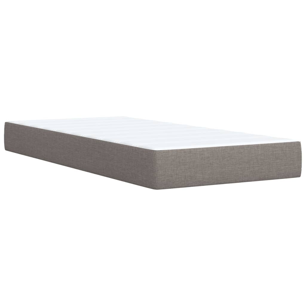 Tópszínű szövet rugós ágy matraccal 90 x 190 cm 10