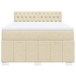 Krémszínű szövet rugós ágy matraccal 140 x 200 cm 6