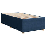 Kék szövet rugós ágy matraccal 100 x 200 cm 9