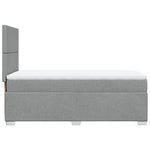 Világosszürke szövet rugós ágy matraccal 100 x 200 cm 9