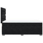 Fekete bársony rugós ágy matraccal 100 x 200 cm 9