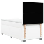 Fehér műbőr rugós ágy matraccal 90x190 cm 12