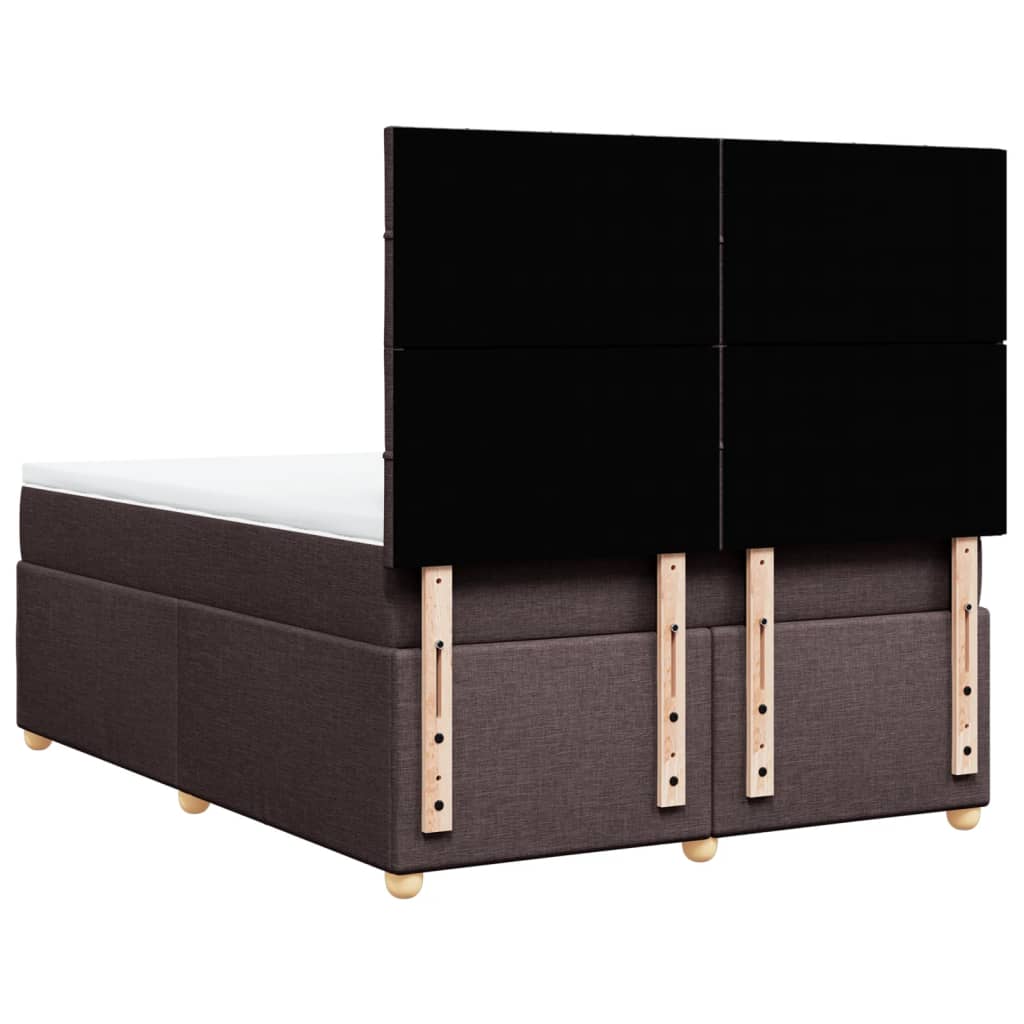 Sötétbarna szövet rugós ágy matraccal 140 x 190 cm 8