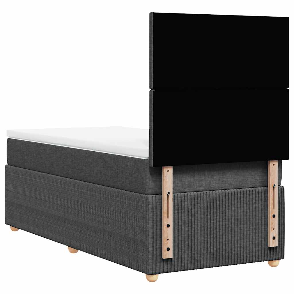 Sötétszürke szövet rugós ágy matraccal 80 x 200 cm 8