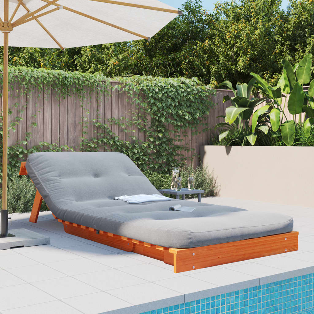 Viaszbarna tömör fenyőfa futon kanapéágy matraccal 90x206x11 cm 3