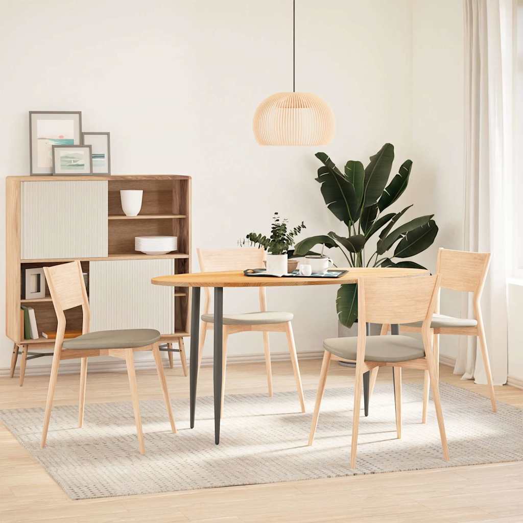 Világosbarna tömör akácfa ovális alakú asztallap 140x60x2 cm 3