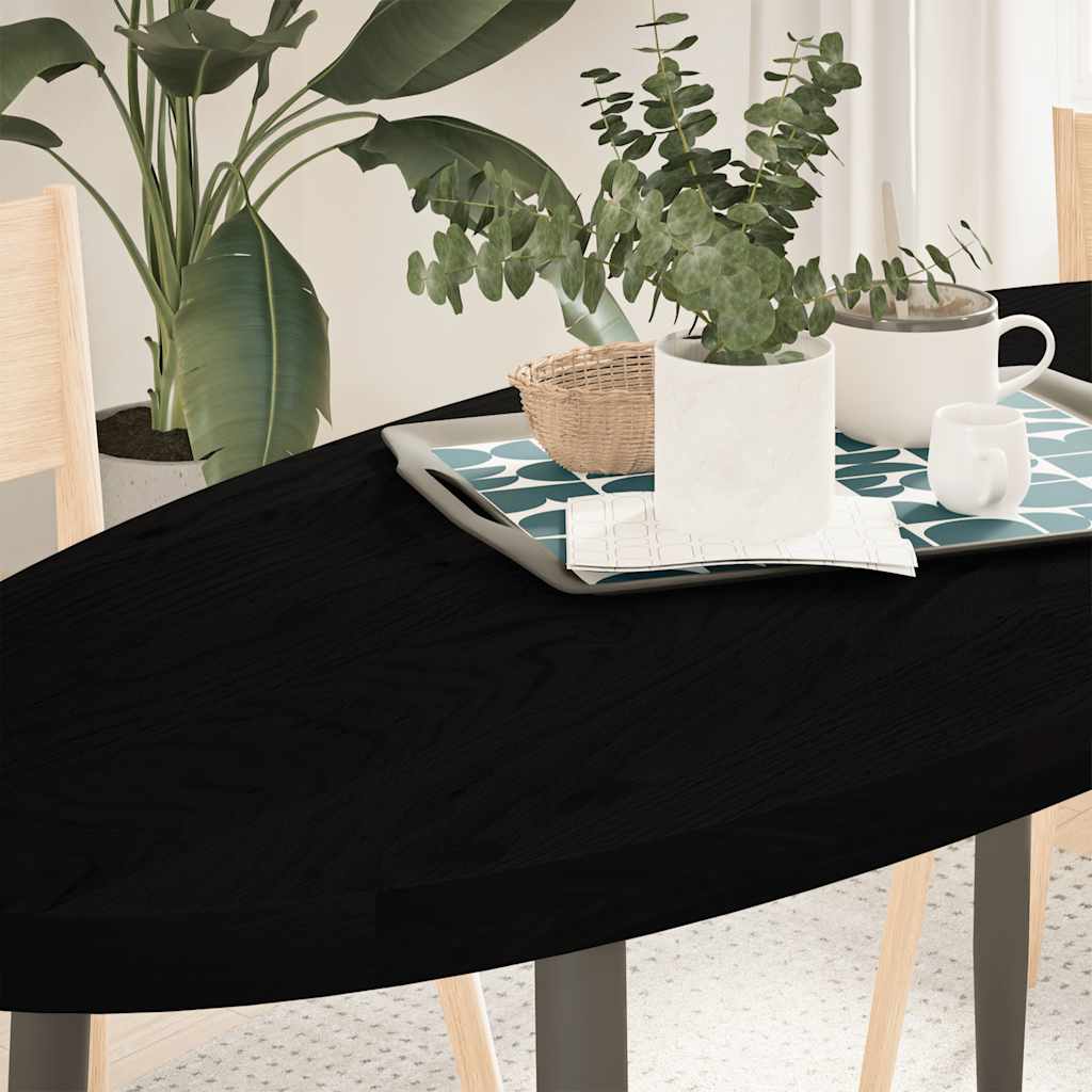 Sötétbarna tömör akácfa ovális alakú asztallap 140 x 60 x 4 cm