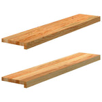 Ablakpárkányok 2 db világosbarna 100x20x2 cm tömör fa tölgyfa 2