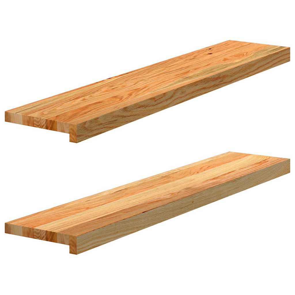 Ablakpárkányok 2 db világosbarna 100x20x2 cm tömör fa tölgyfa 2