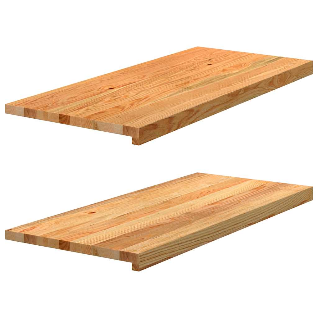 Ablakpárkányok 2 db világosbarna 90x40x2 cm tömör fa tölgyfa