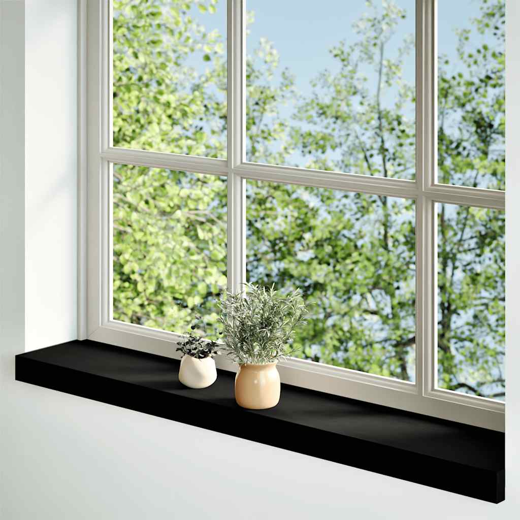 Ablakpárkányok 2 db barna-fekete 90x15x2 cm tömör fa tölgyfa 2