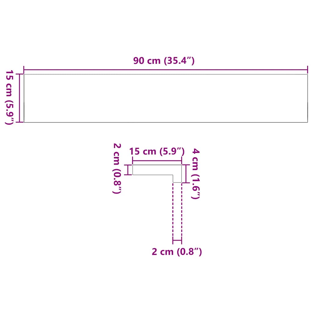Ablakpárkányok 2 db barna-fekete 90x15x2 cm tömör fa tölgyfa 10